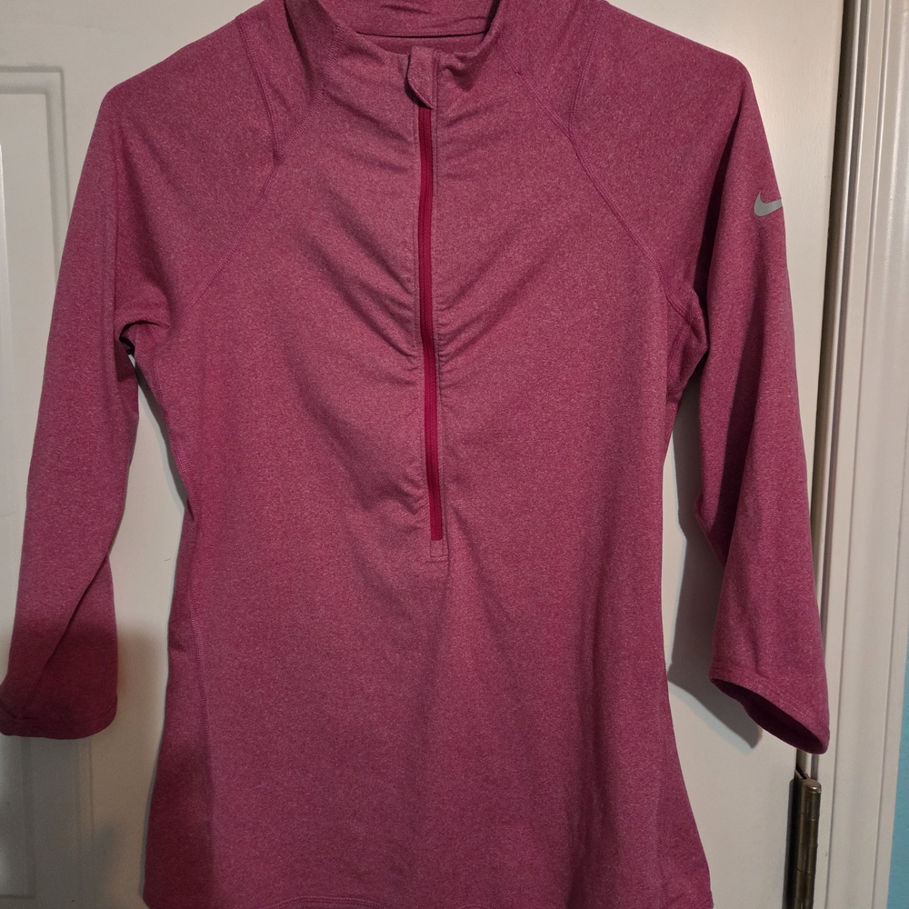 Nike Pink Quarter-Zip Athletic Top